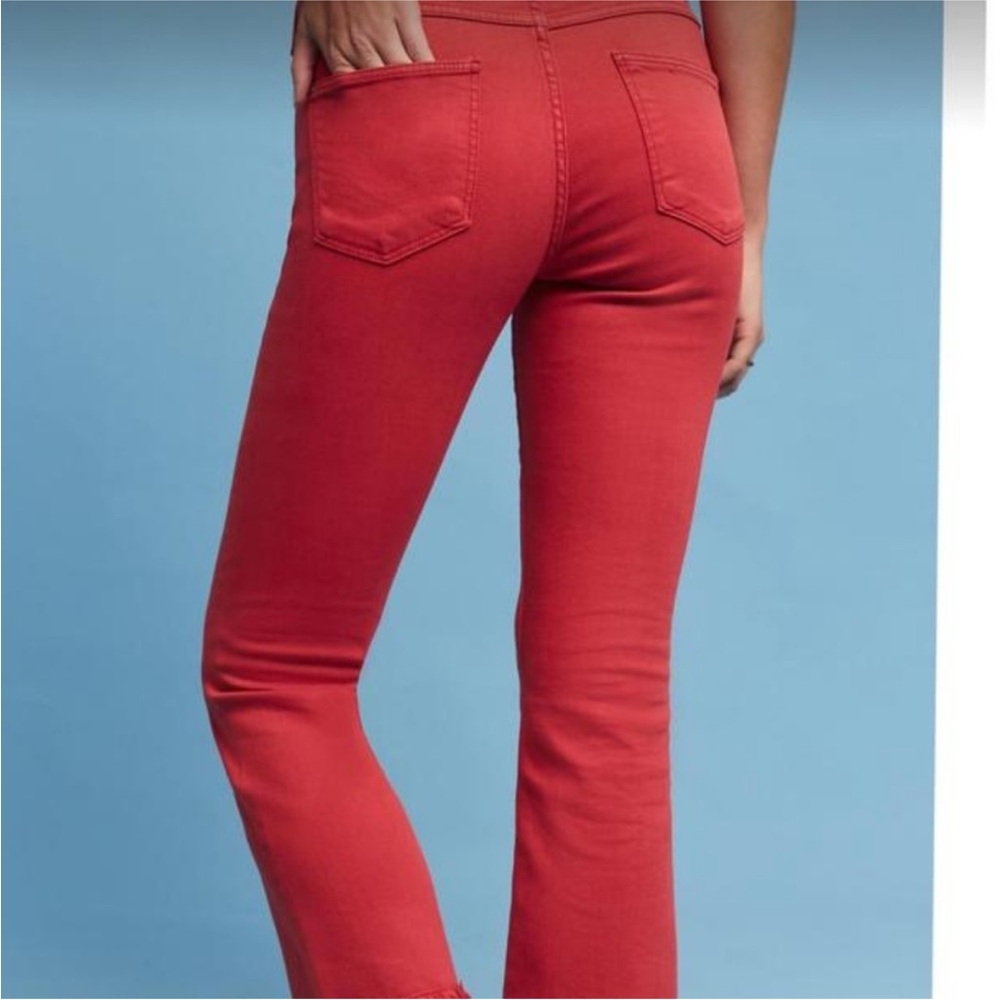 Anthropologie Pilcro Script Red High-Rise Crop Flare Jeans Size 26 - Picture 13 of 15